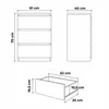 Diagrams showing the dimensions of a chest of drawers. Produktbild-Vorschau