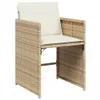 Design 7-tlg. Garten-Essgruppe mit Kissen Beige Poly Produktbild-Vorschau 5