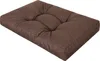 A brown rectangular dog mattress with tufted cushioning, shown from a diagonal angle on a white background. Náhled obrázku produktu