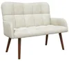 vidaXL Canapé 2 places Crème 115 x 61 x 87 cm Velours (V) Voir les images du produit 1