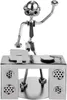 A metallic figurine of a DJ at a console with speakers. Náhľad obrázku produktu