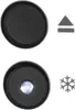 Two black circular buttons, one with a blue light, and two icons (triangle with a line, snowflake). Náhľad obrázku produktu