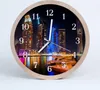 Holzuhr 30fi cm wanduhr - Stadtgebäude Produktbild-Vorschau 1