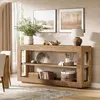 A console table with decorative items and books, placed in a room with artwork on the wall and a chair visible. Produktbild-Vorschau