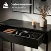 Tavolo consolle stile loft MODENA 1 cassetto 80 cm Nero Anteprima dell’immagine prodotto 5