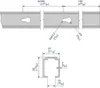 Technical drawing of a sliding door hardware component with dimensions. Produktbild-Vorschau