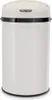 A white automatic sensor trash can with a black rim and lid. Produktbild-Vorschau