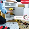 A person is assembling a white cabinet using a yellow drill. Tools and instructions are laid out on the floor. Anteprima dell’immagine prodotto