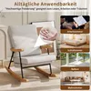 Nowoczesne krzesło bujane z drewnianą konstrukcją i grubym Podgląd zdjęcia produktu 7