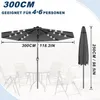 Parasol rond de jardin QEENTOE, diamètre 300 cm, à Voir les images du produit 2