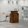 Biurko recepcyjne dąb wędzony 100x40x104 cm Drewno klejone Podgląd zdjęcia produktu 3