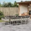 vidaXL 13-tlg. Garten-Essgruppe mit Kissen Hellgrau Poly Produktbild-Vorschau 2