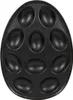 A black egg tray with multiple oval indentations for holding eggs. Produktbild-Vorschau