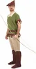 A man wearing a Robin Hood costume holding a bow and arrow. Produktbild-Vorschau