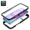 An exploded view of a phone case, showing its layered components and the phone it protects. Produktbild-Vorschau