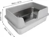 50×35×20cm Edelstahl Katzentoilette – Offenes Katzenklo mit Produktbild-Vorschau 5