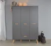 trendteam Babyzimmer Kleiderschrank Mats Grau Melamin 130 x Produktbild-Vorschau 5