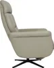 A side view of a gray leather recliner chair on a white background. Produktbild-Vorschau