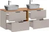 Doppelwaschtisch 140.8cm Adriel mit 4 Schubladen, Beige Produktbild-Vorschau 2