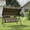 UISEBRT 3-Sitzer Hollywoodschaukel Braun, 175,5x110x152 cm Produktbild-Vorschau 9
