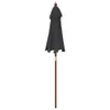vidaXL Parasol z drewnianym drążkiem czarny 196x231 cm Podgląd zdjęcia produktu 5