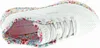 A close-up view of a white Skechers sneaker with a floral lining. Produktbild-Vorschau
