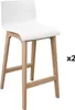 Lot de tabourets de bar en chêne 65cm TANNA Voir les images du produit 2