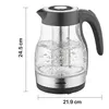 Heinner Wasserkocher, 1,7L, 2200W, Glas, Teesieb, Produktbild-Vorschau 2