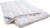 A white down comforter is folded and displayed against a white background. Produktbild-Vorschau