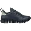 A side view of a navy blue Ecco sneaker with a unique segmented sole. Podgląd zdjęcia produktu