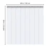 A diagram showing the dimensions of a clear plastic strip curtain. Voir les images du produit