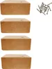Four wooden furniture feet and a pile of screws are arranged on a white background. Náhľad obrázku produktu