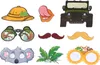 60PCS Animal Photo Booth Props Kit Paper Fun Jungle Party Náhled obrázku produktu 9