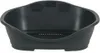 A black plastic pet bed with a perforated base. Produktbild-Vorschau