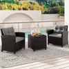 COSTWAY 3-tlg. Polyrattan Gartenmöbel Set, Sitzgruppe inkl. Produktbild-Vorschau 9