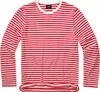 A long-sleeved t-shirt with red and white stripes. Produktbild-Vorschau