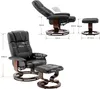 A recliner chair and ottoman with dimensions indicated by measurement lines and text. Podgląd zdjęcia produktu