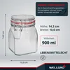 WELLGRO Einmachgläser mit Bügelverschluss eckig 900ml - Produktbild-Vorschau 2