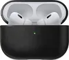 A pair of white AirPods Pro (2nd gen) are shown inside their black charging case. The case is open, revealing the interior and the earbuds. A small green LED light is visible on the front of the case. Anteprima dell’immagine prodotto