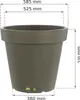 Kulatý květináč Ø 58 cm Velký 55 l Šedý kámen k pěstování, Náhled obrázku produktu 3