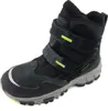 A single black and gray children's boot with green accents is shown against a white background. Produktbild-Vorschau