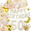 Dekoration zum 50. Geburtstag Set XXL-Ballons Weiß-Gold mit Produktbild-Vorschau 1