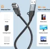 USB C USB A auf RJ45 Ethernet Kabel 2m LAN Adapter 1000Mbps Produktbild-Vorschau 3