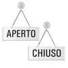 Hängeschild | Wendeschild Aperto Chiuso | Melamin  weiß  | Produktbild-Vorschau 4