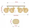 Luxolar LED Deckenlampe 4-flammig E27 Rattan Boho Produktbild-Vorschau 7