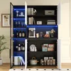 Merax Hochschrank mit LED-Leuchten, Vitrine mit Produktbild-Vorschau 5