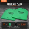 Two green weight vest plates are shown, with a diagram below illustrating the total weight calculation. Náhľad obrázku produktu