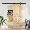 vidaXL Schiebetür NARVIK Natürlich und Schwarz 100 x 210 cm Produktbild-Vorschau 2
