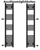 Badheizkörper Schwarz matt 1200 x 550 mm – Produktbild-Vorschau 5