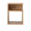 A minimalist wooden side table against a white background. Produktbild-Vorschau